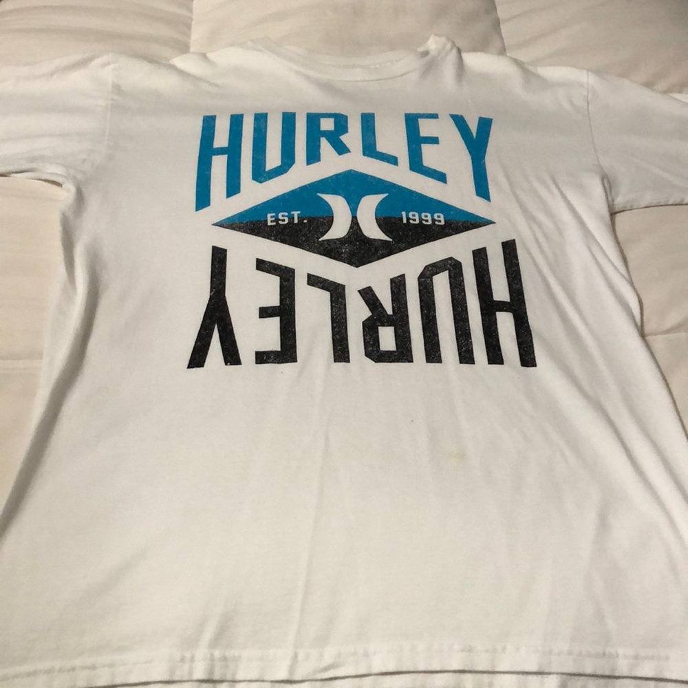 Hurley mens t shirt size M white with logo